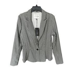 ALICE HOPE black green white check peplum blazer office siren career NWT sz M